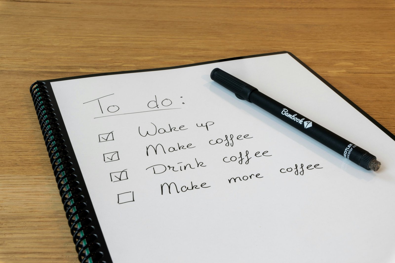 Handwritten to-do list on a notepad